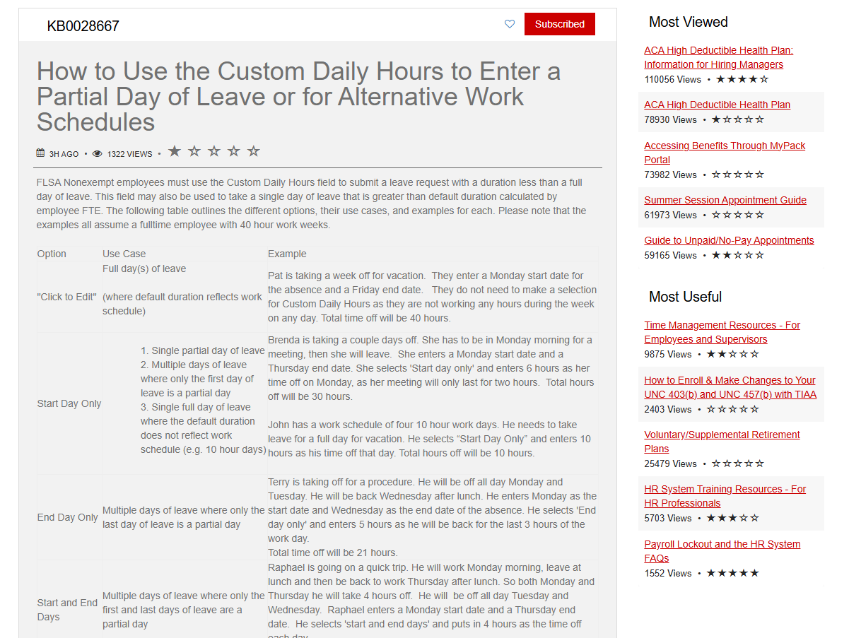 Knowledge Article Opened in New Tab for Reference