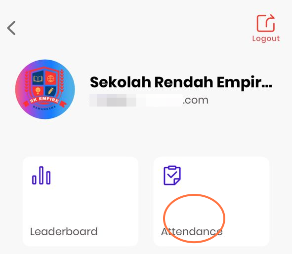 Klik 'Attendance'.