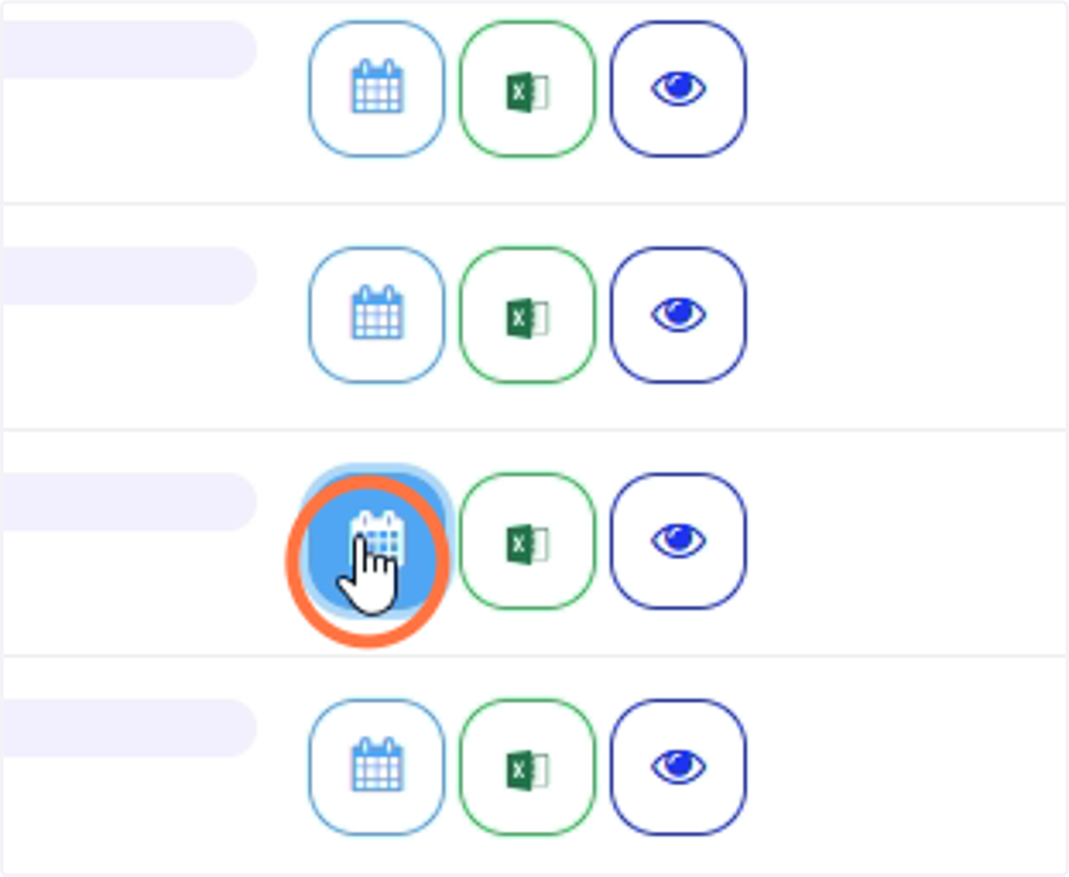 Untuk menjana kehadiran bulanan bagi kelas tertentu, klik ikon 'Calendar' seperti di bawah pada kelas tersebut.