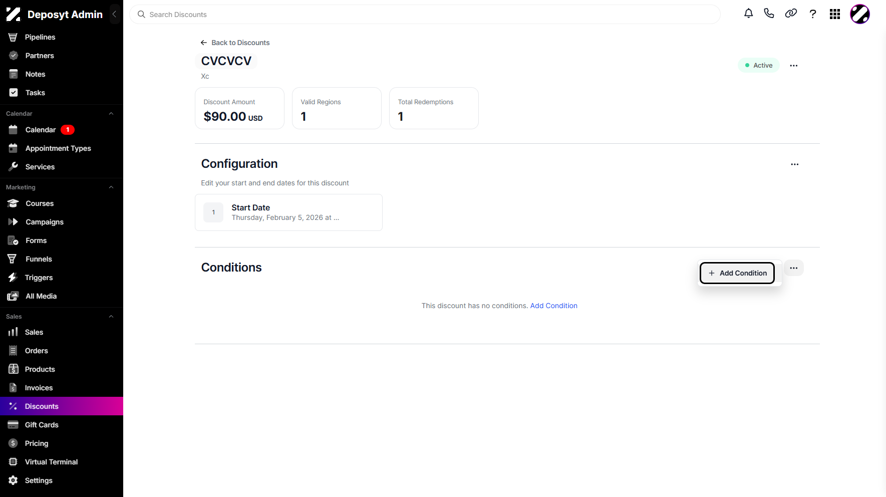 Step 7: Or click the + Add Condition option from the three-dot menu.