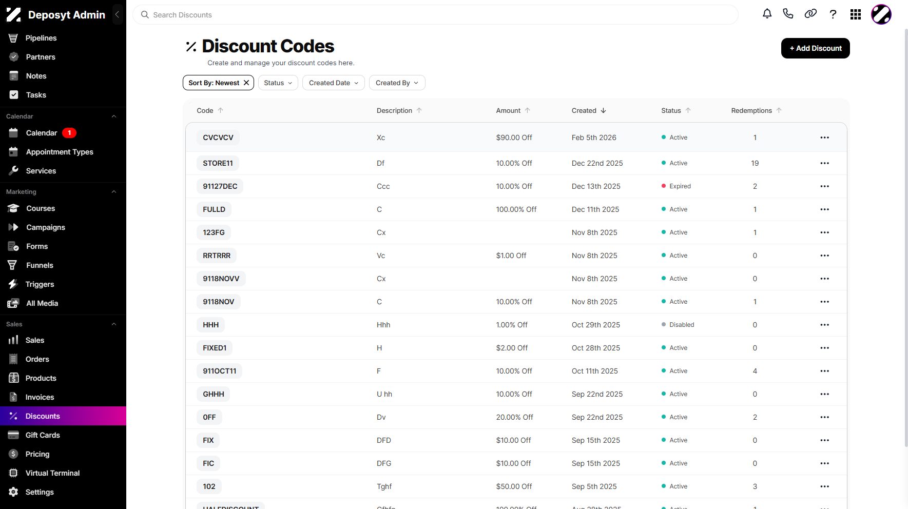 Step 3: Choose an existing discount, then click on it.