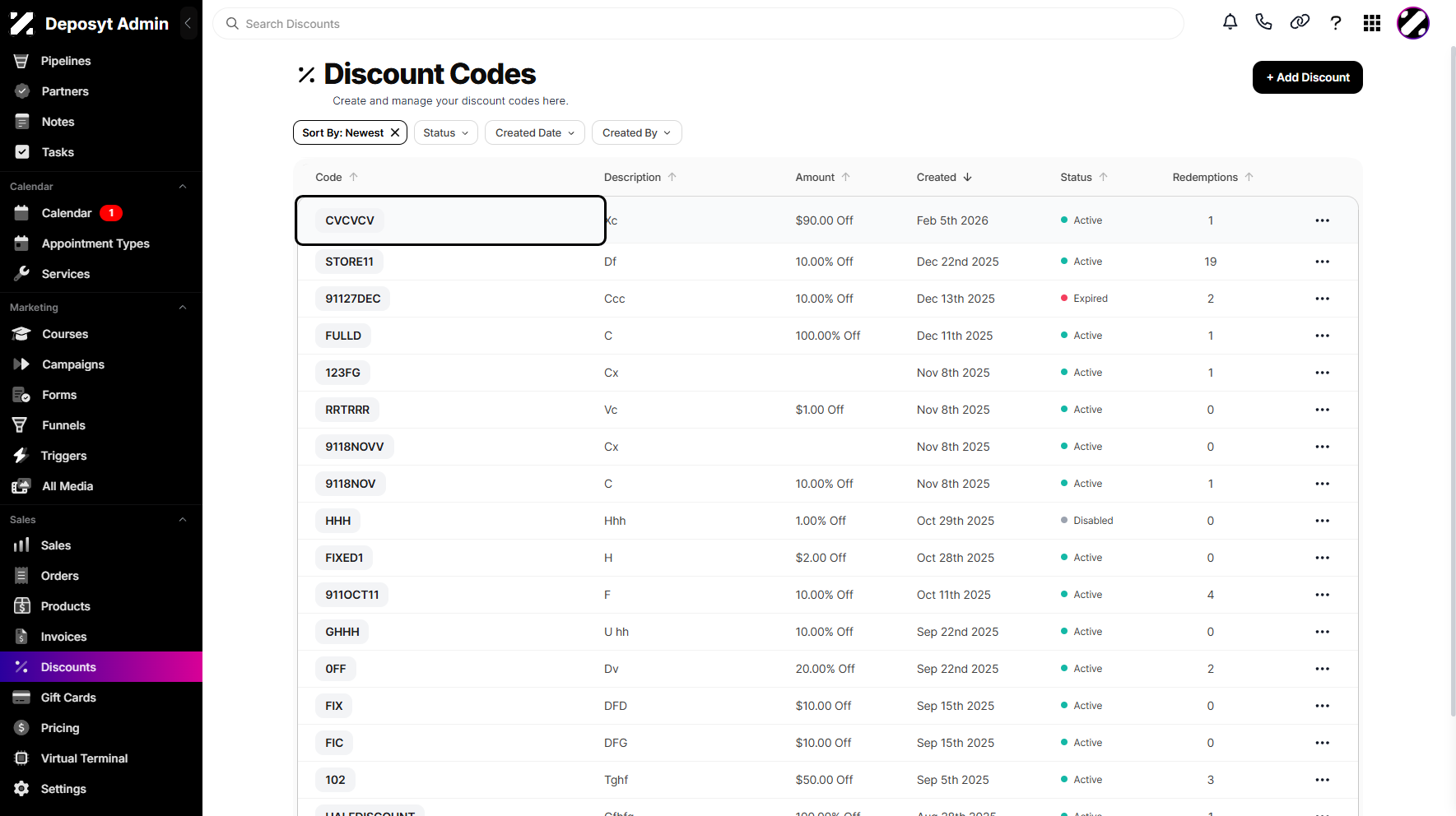 Step 3: Choose an existing discount, then click on it.