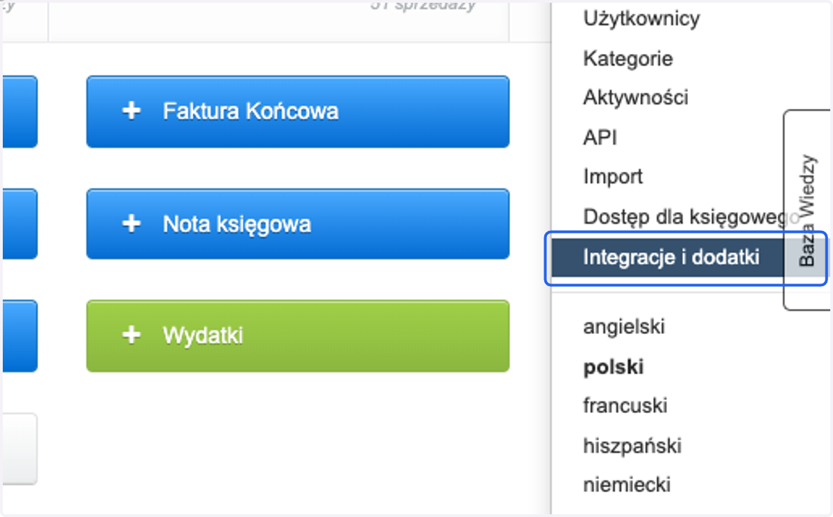 > Integracje i dodatki >