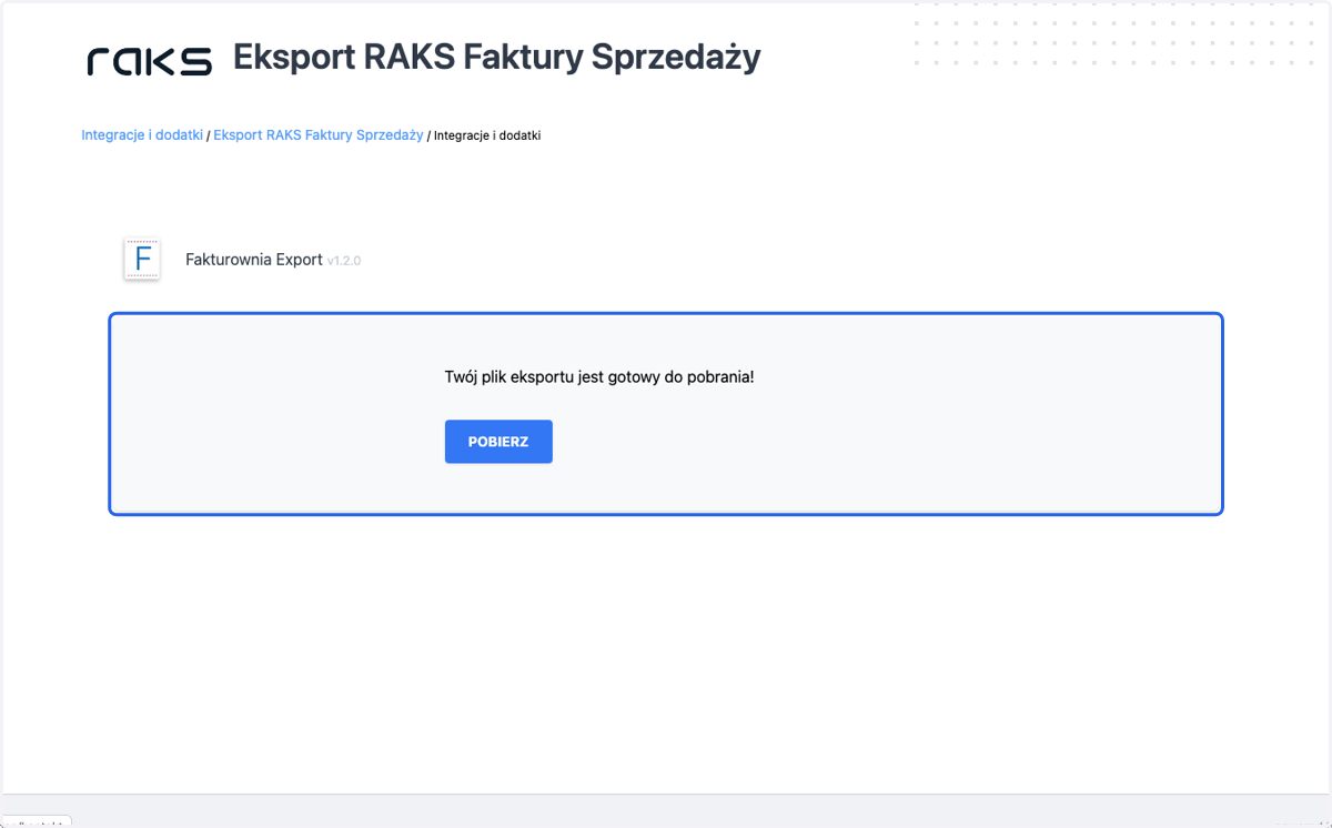 a następnie > Twój plik eksportu jest gotowy do pobrania!