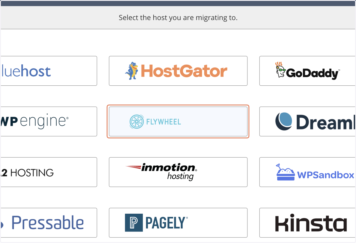 Click on your new website host