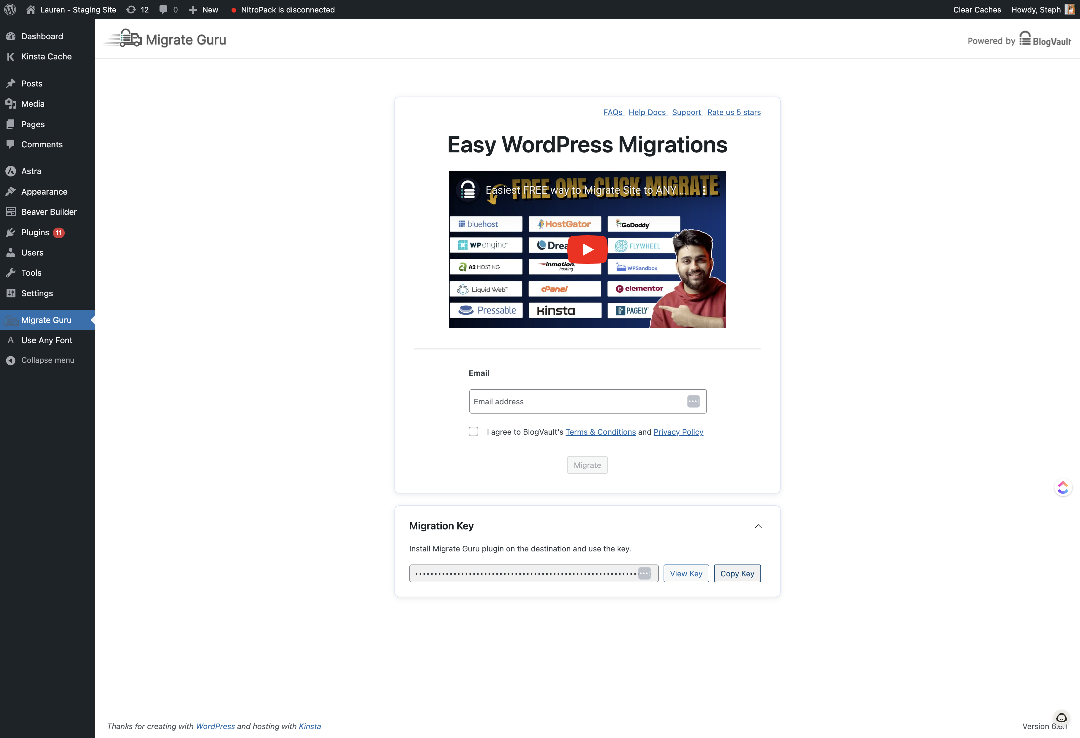 Click on Copy Key