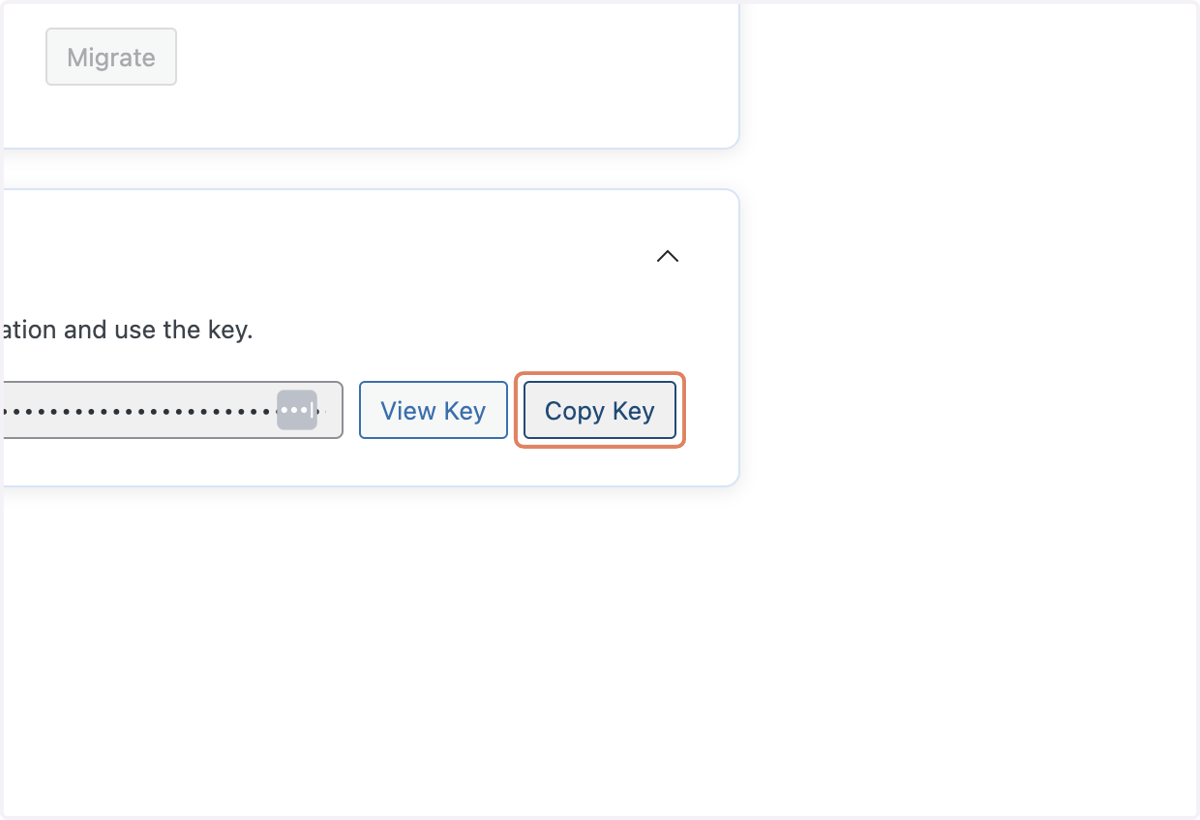 Click on Copy Key