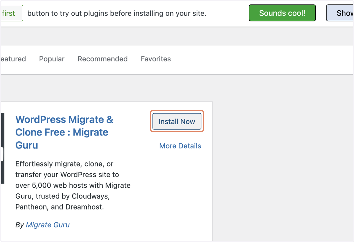Click on Install Now