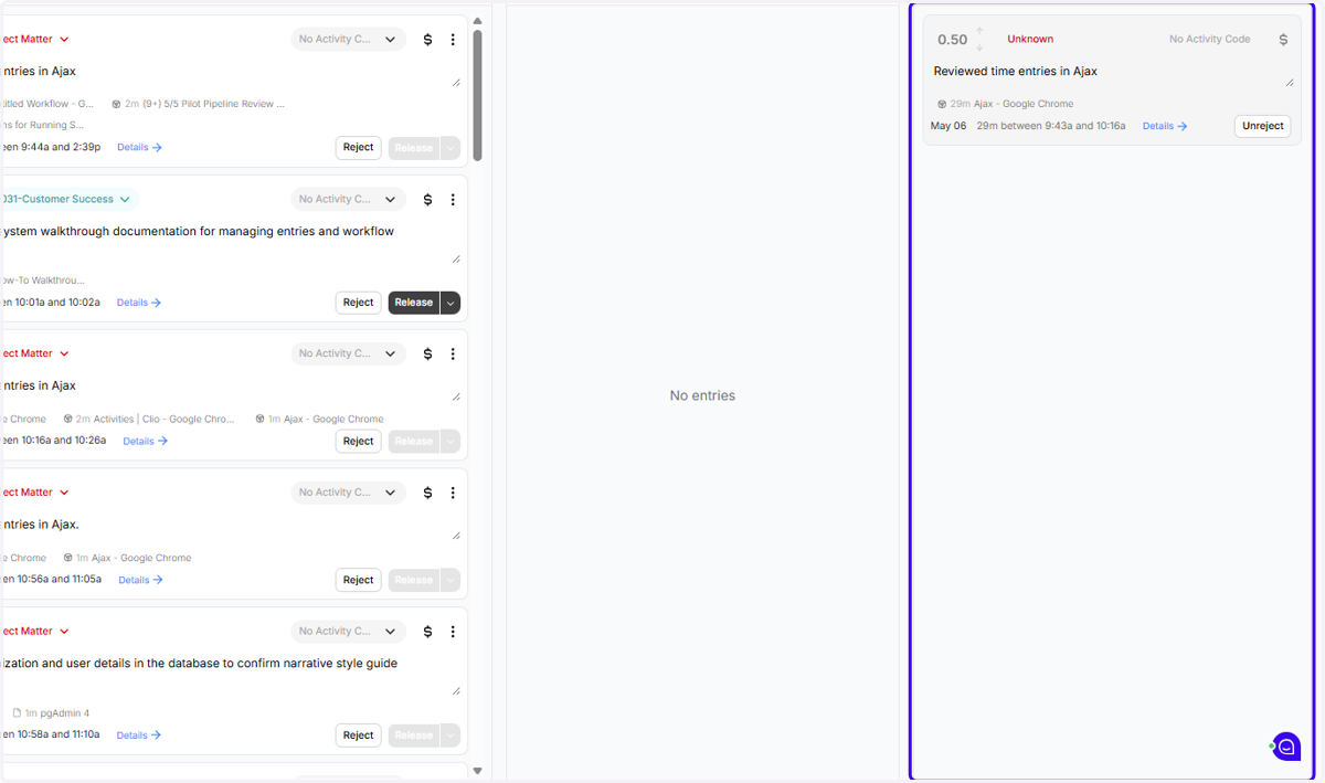 You can find all of your rejected entries on the far right of the page, under "Rejected"