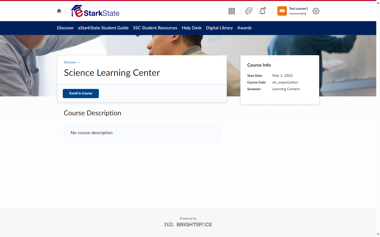 Click on Enroll in Course