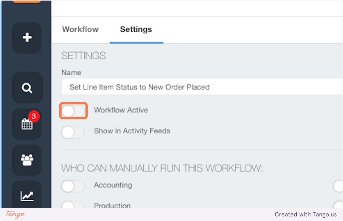Toggle Workflow Active to ON