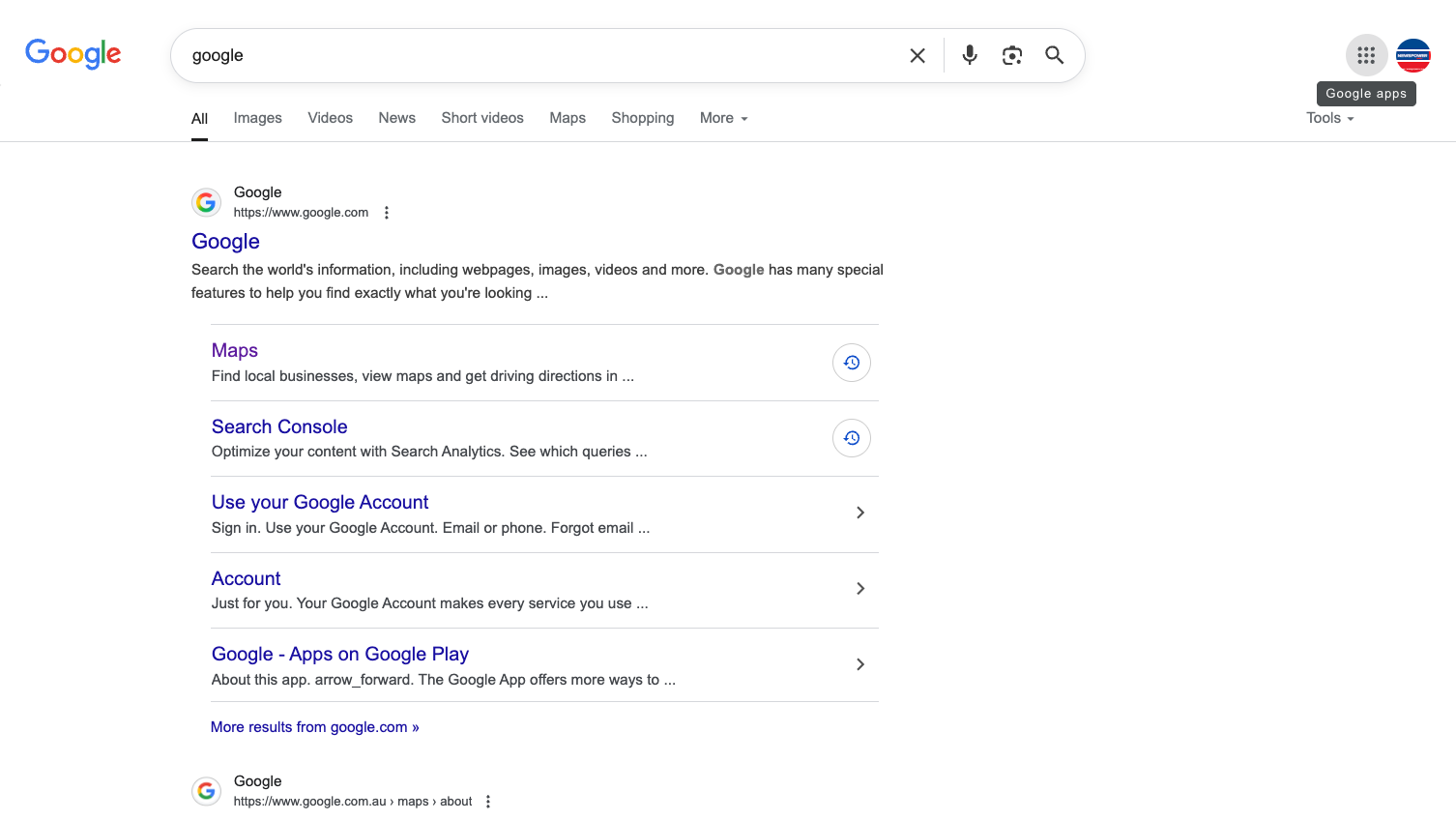 Open Google search & click on the 9 dots