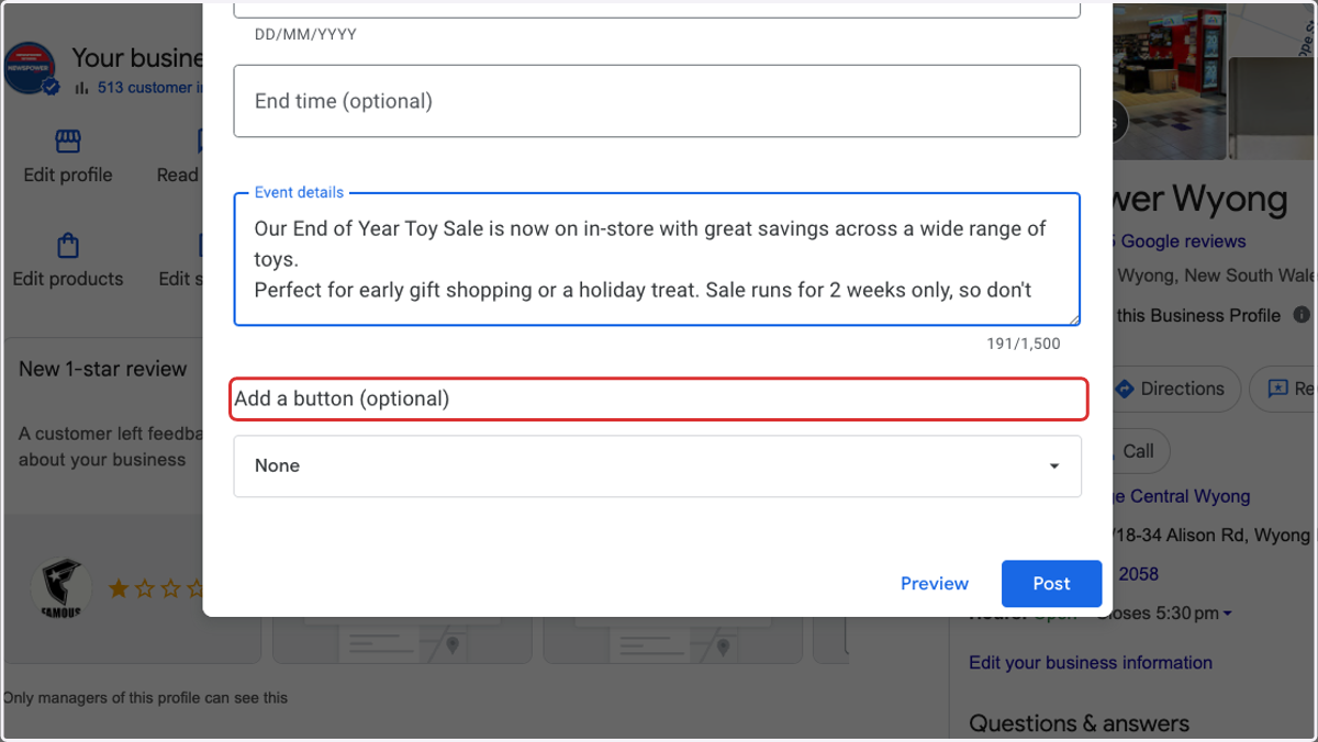 Optional - Add a button
