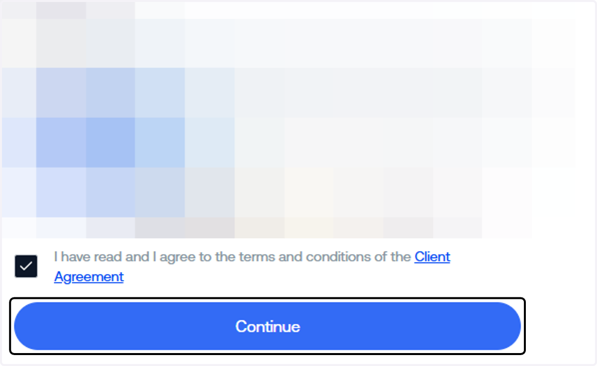 Read the "Terms & Conditions" then click "Continue"
