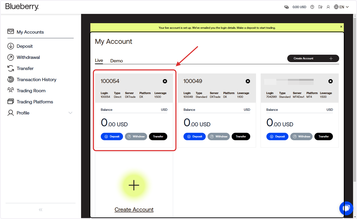 That's it! You have created your DX Trade account.