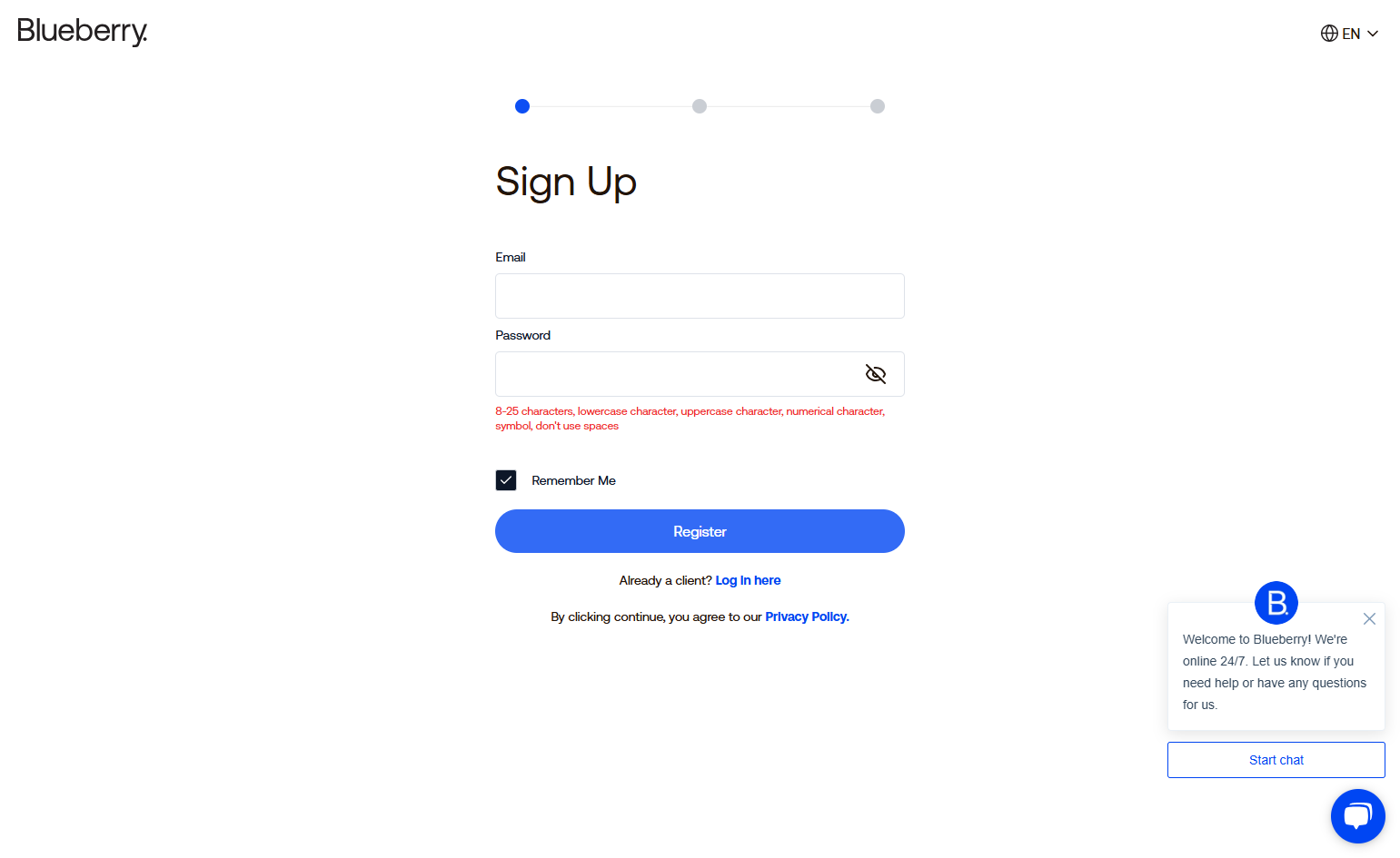 Click on Register