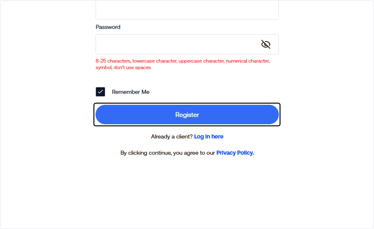 Click on Register