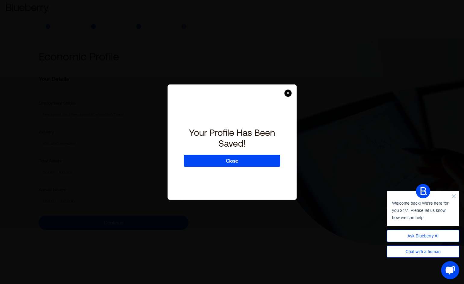 Click on Close…