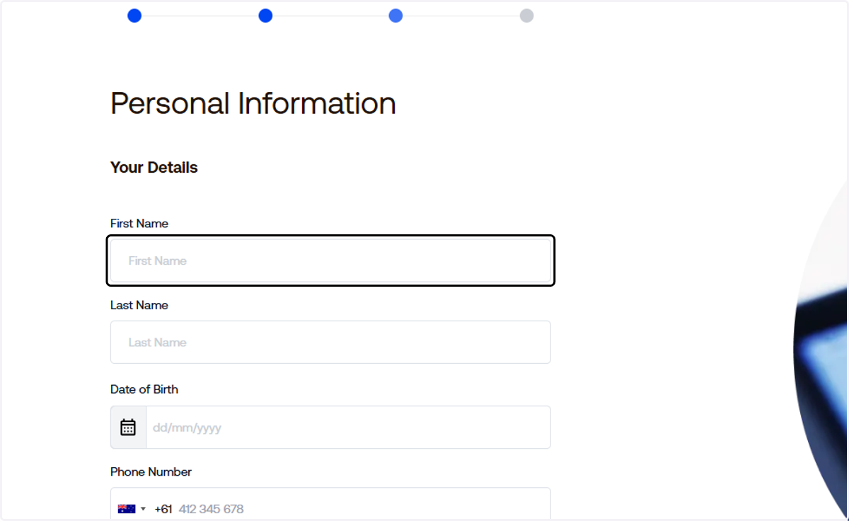 Input your personal information