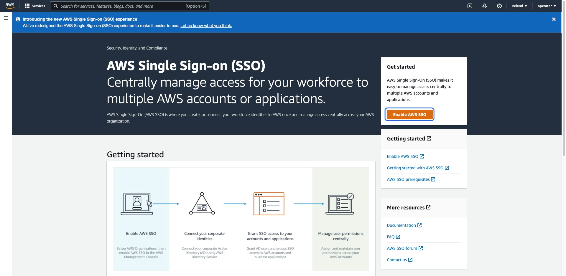 Enable AWS SSO