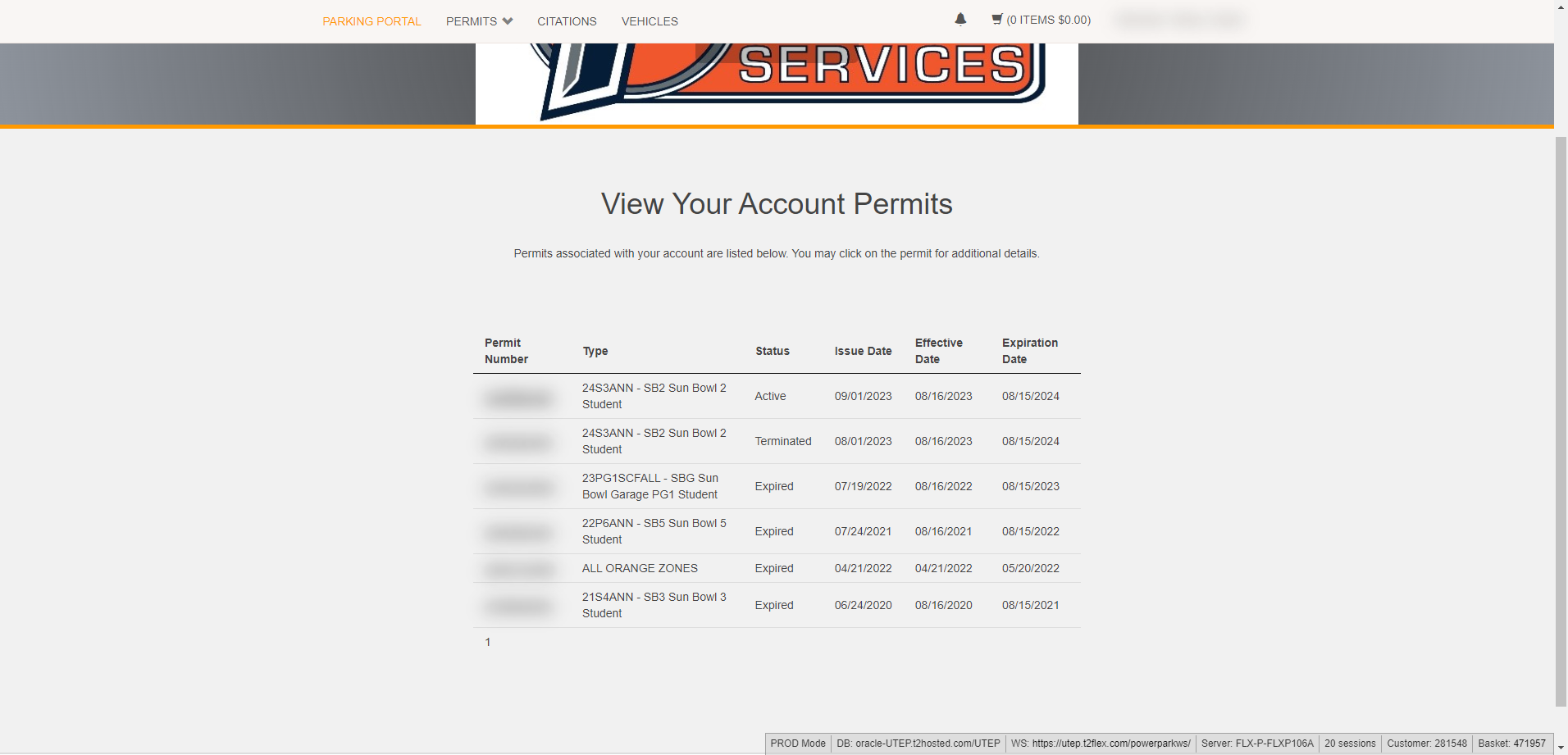 Click on the Active permit