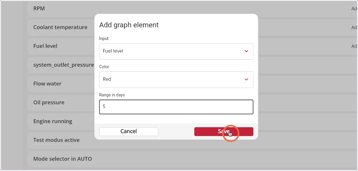 Click 'Save' to add the graph to the detail page