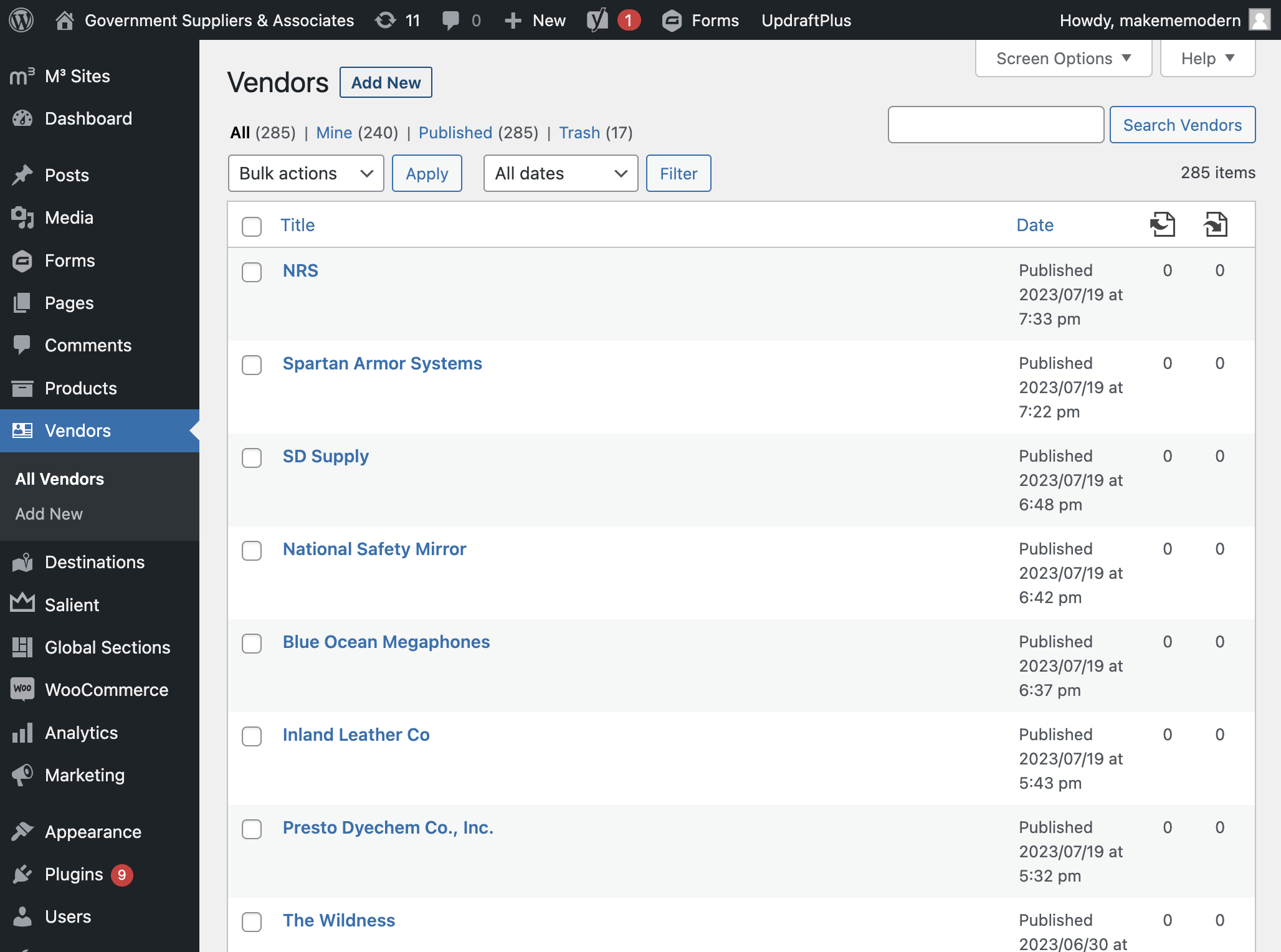 To add a new Vendor, click on Add New.
