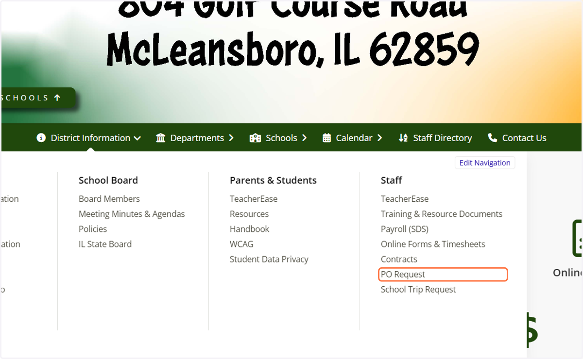 Click on "PO Request"