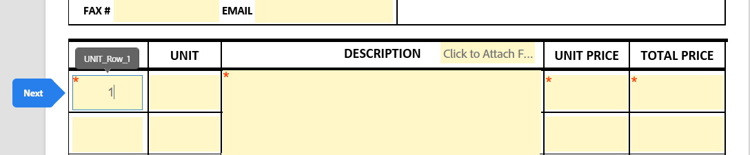 Fill in the appropriate information for each item.