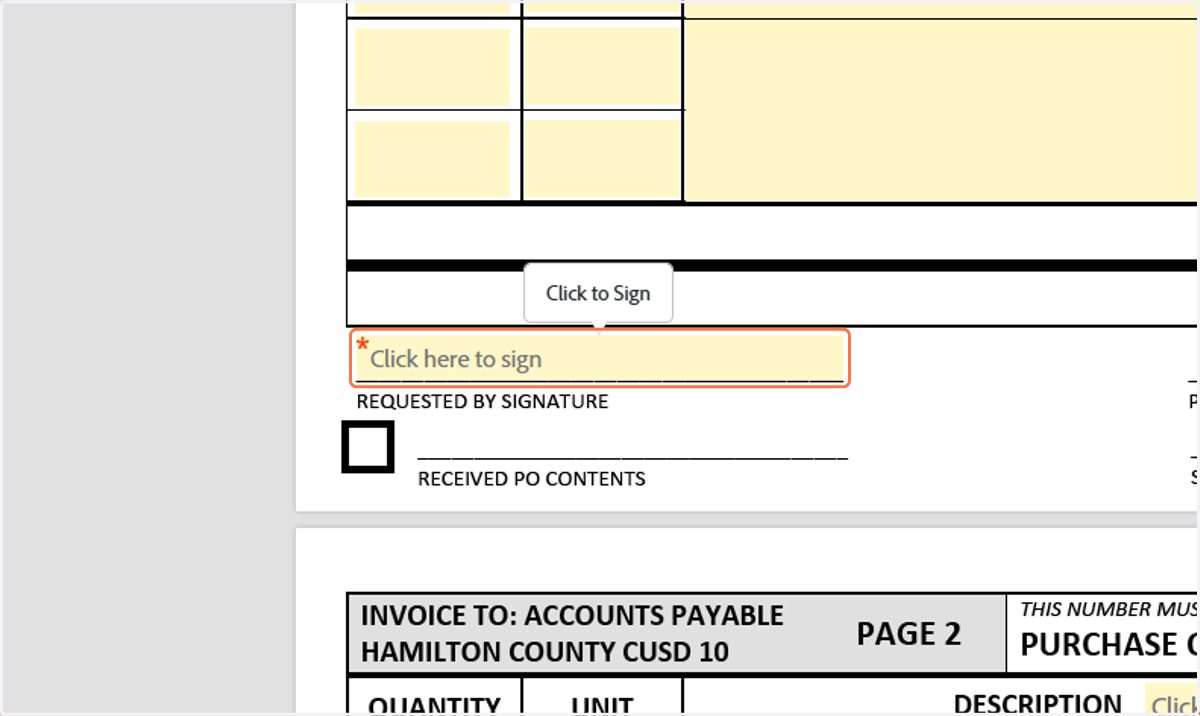 Click on "Click here to sign"