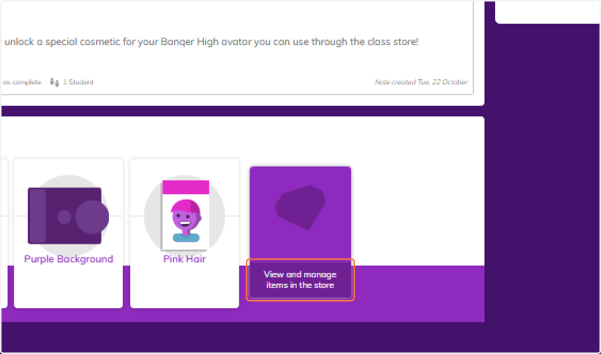 Click on View and manage items in the store.