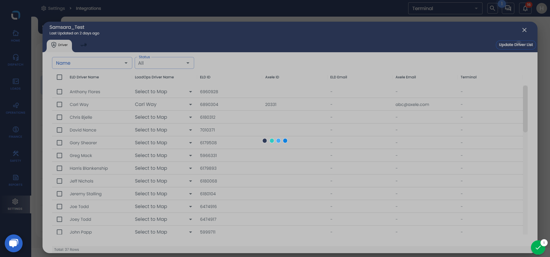 Click on Update Driver List