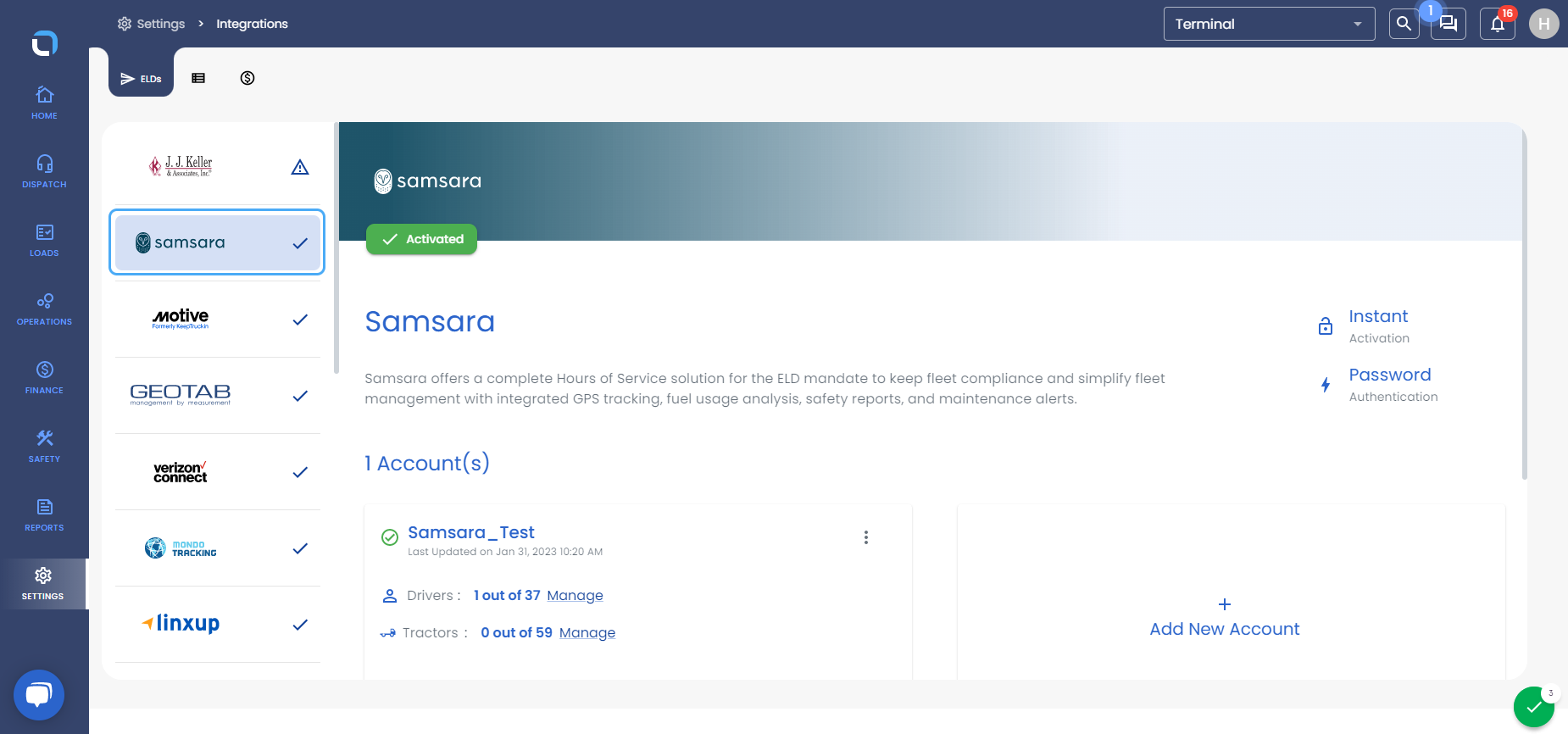 Click on ELD from the list