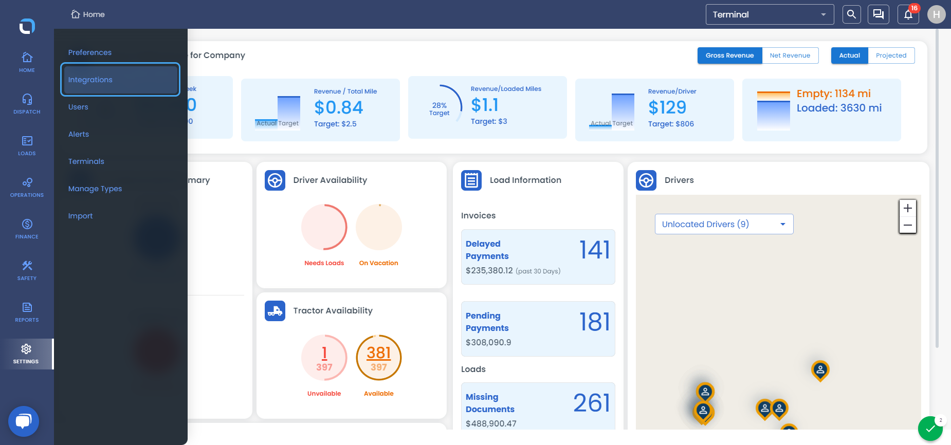 Click on Integrations