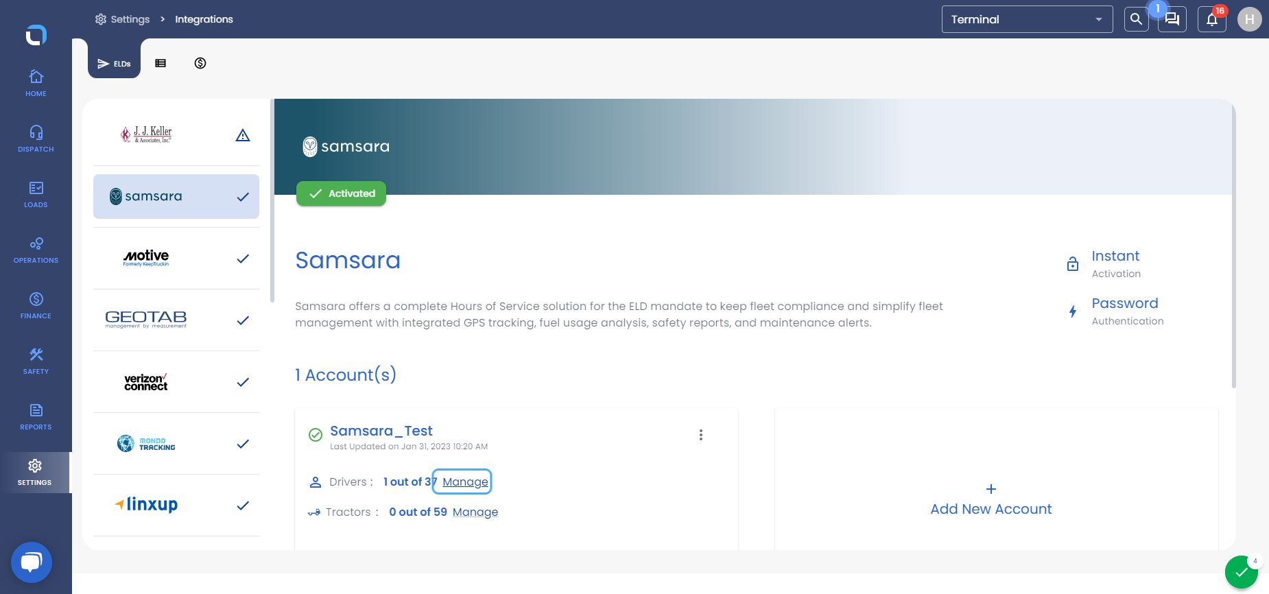 Click on Manage