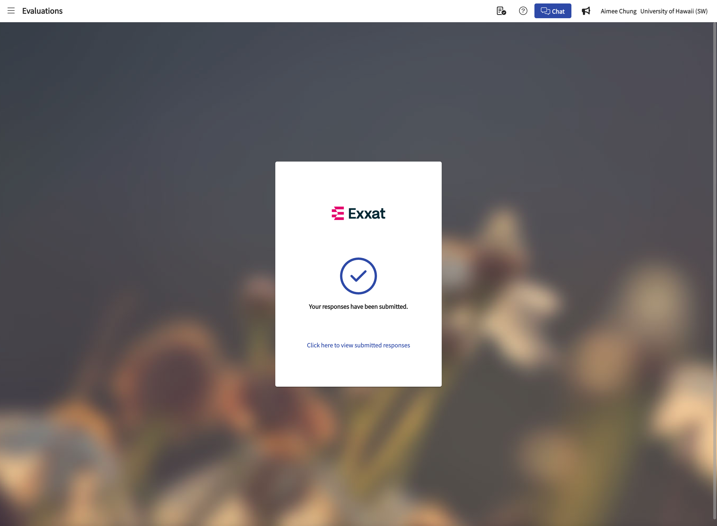 When the form is successfully submitted, you will see this window.