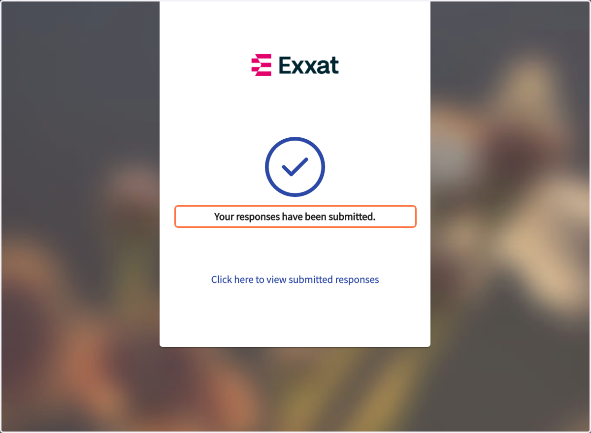 When the form is successfully submitted, you will see this window.