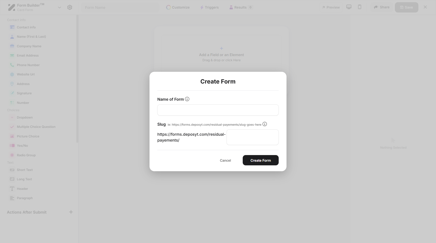 Step 4: A pop-up window will appear, prompting you to provide the form title.