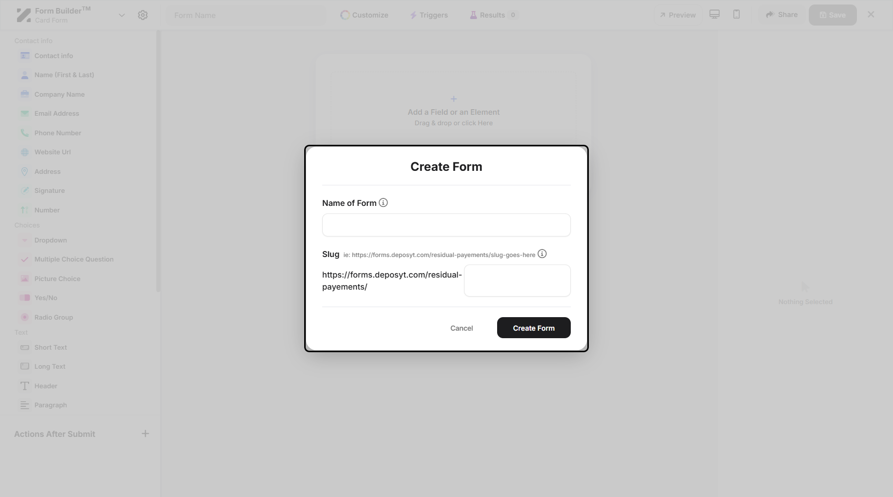 Step 4: A pop-up window will appear, prompting you to provide the form title.