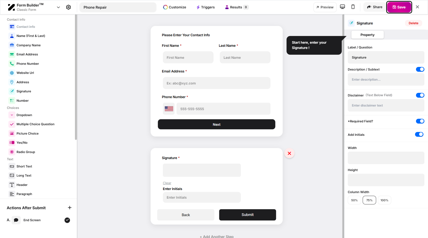 Step 11: Once you’re done creating your form, click the Save button to save your form.