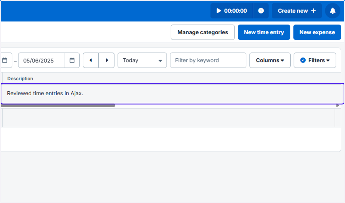 Your Ajax entry is now an activity in Clio!