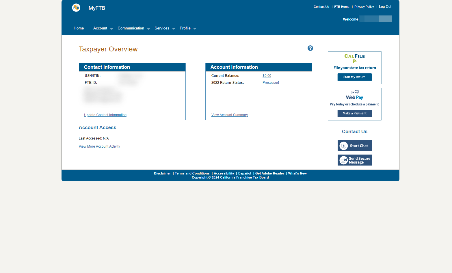 The account dashboard is pictured below. The following steps will help you navigate through the tabs listed in the top left of the home page.