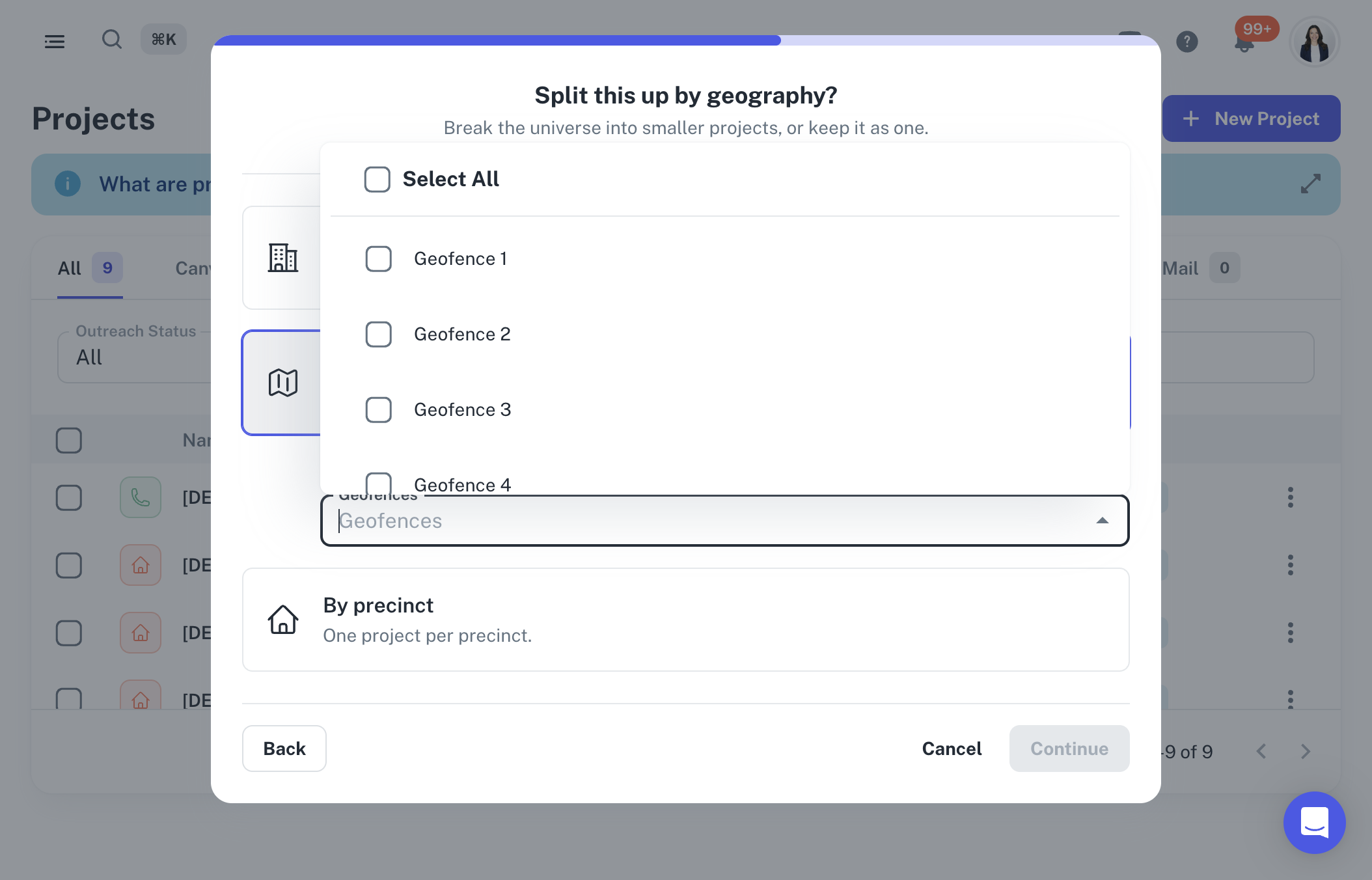 Click on Geofences