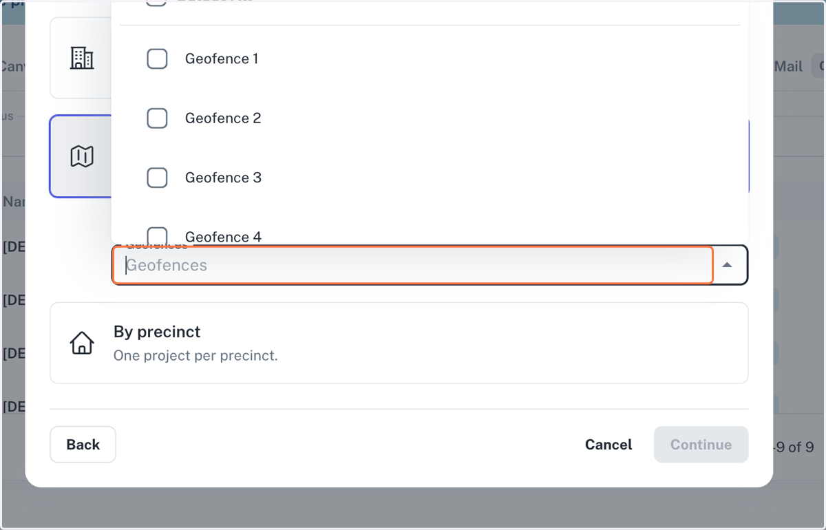 Click on Geofences
