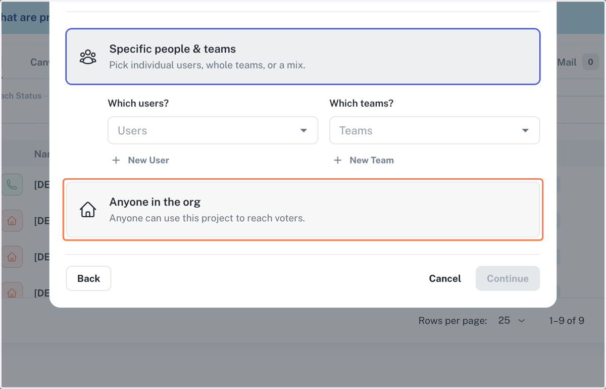 Click on Anyone in the org…