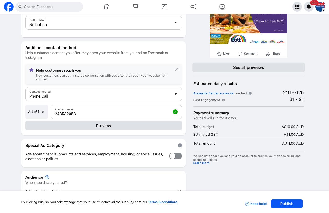 Click on Publish