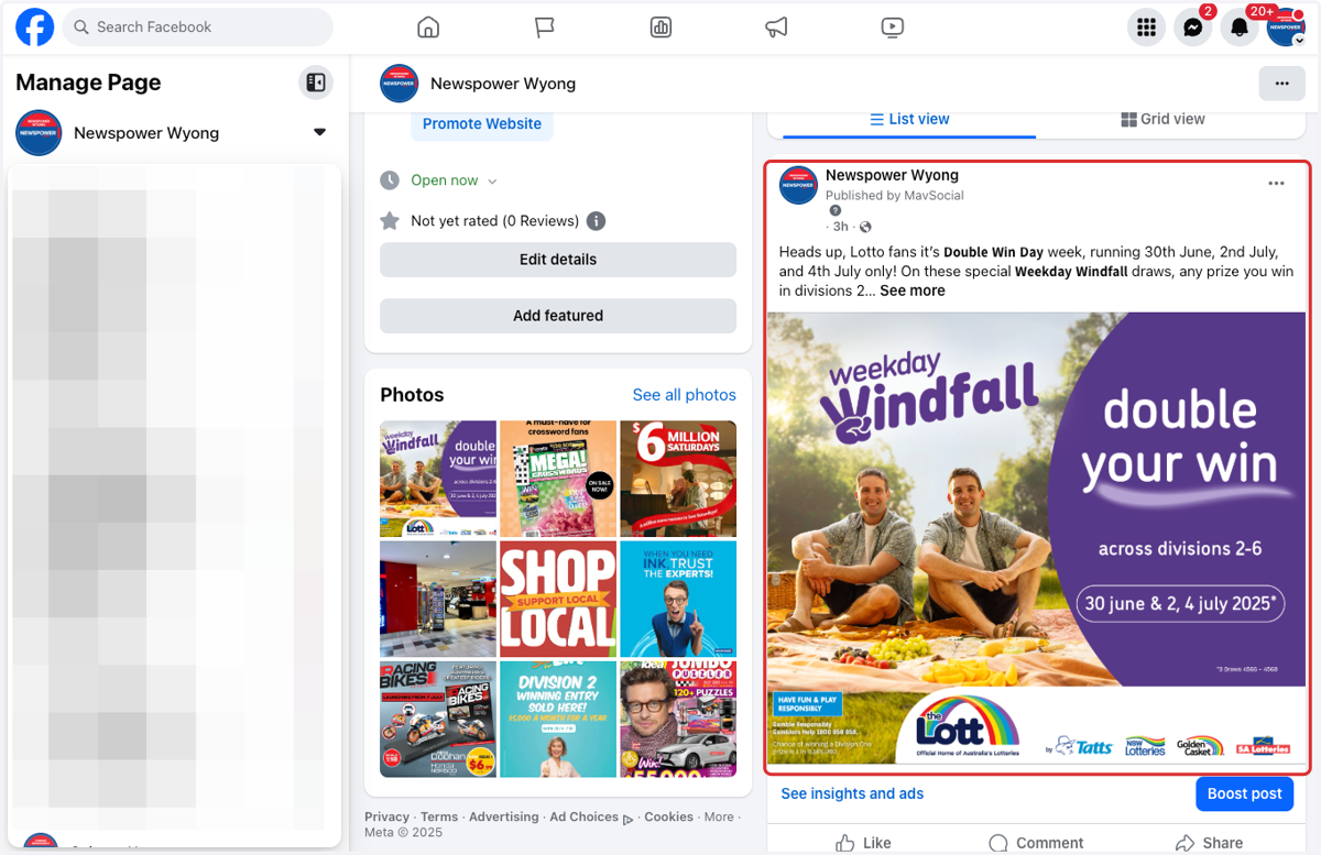 Find the post you want to boost