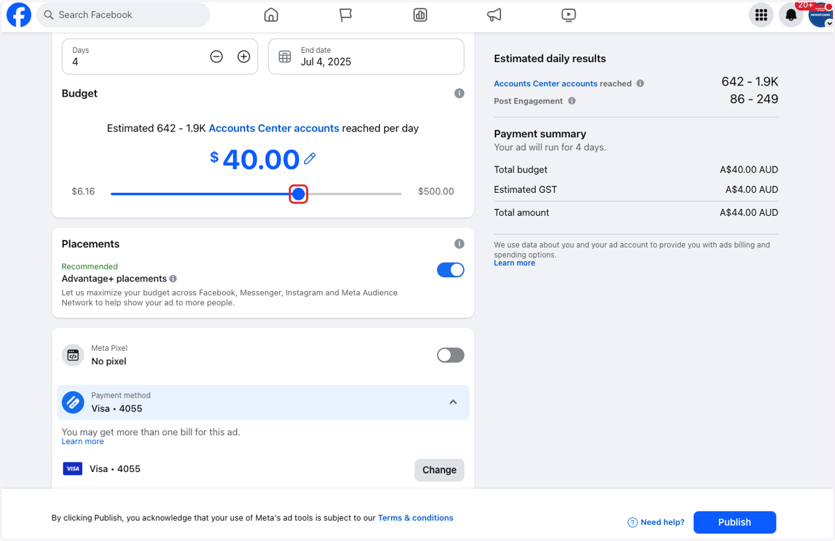 Select your budget and duration