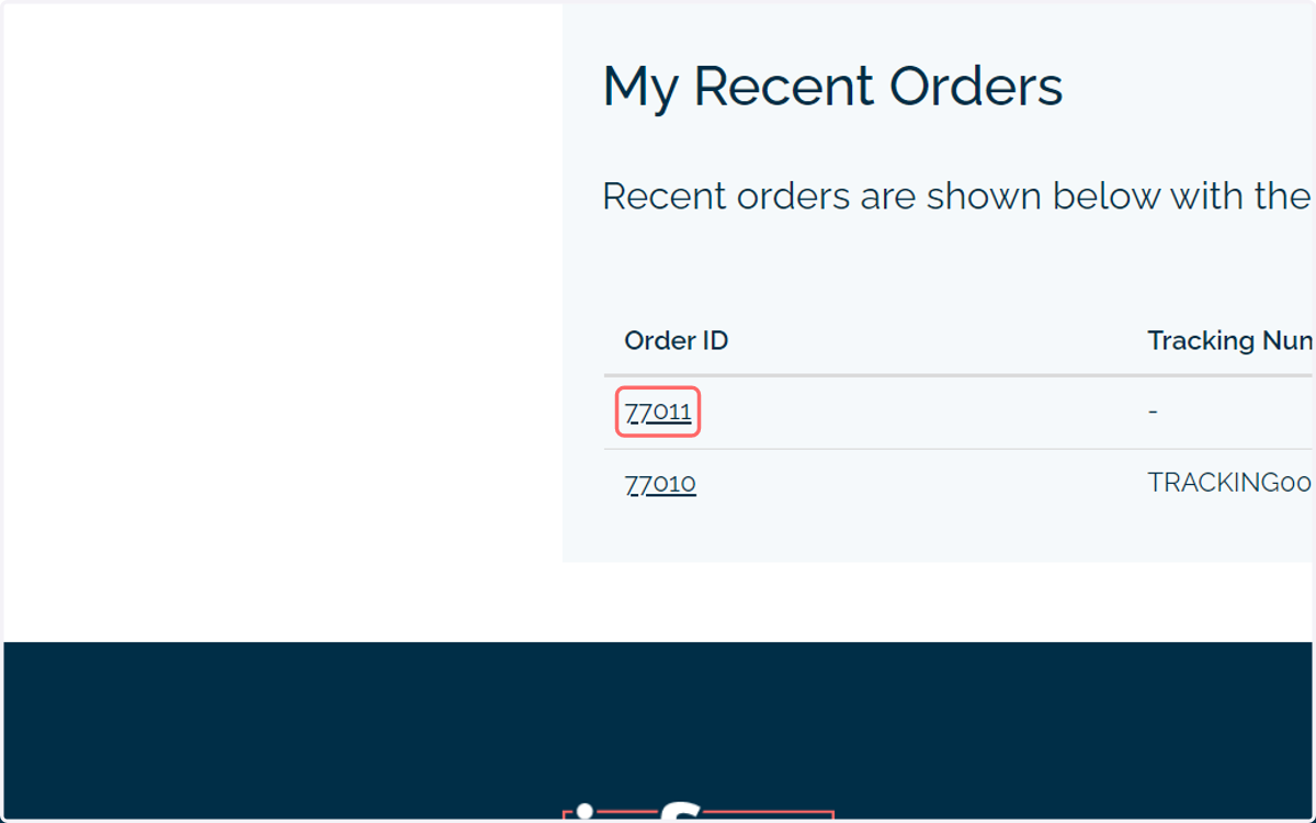 Click on an order