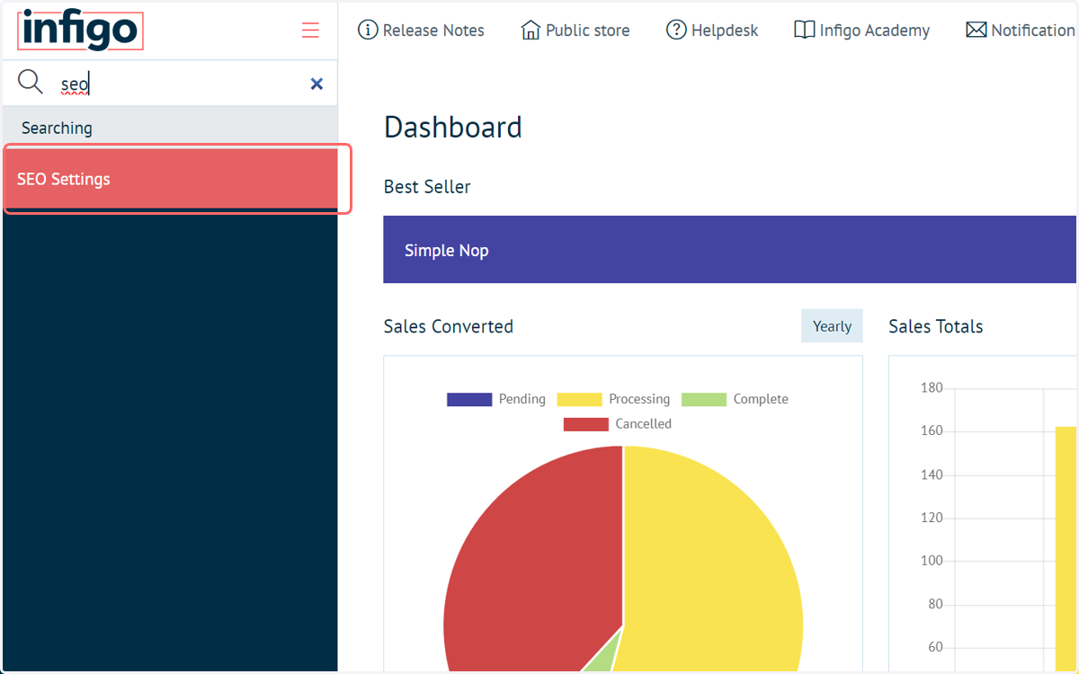 Next, we will look at the configuration options you have for the My Recent Orders table. Navigate to SEO Settings